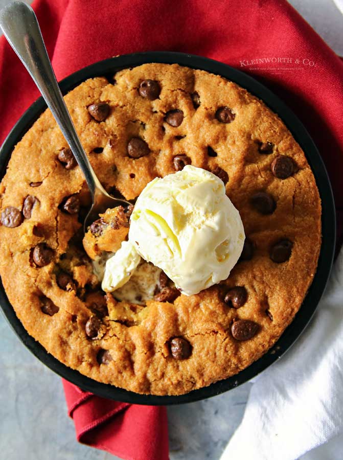 Air Fryer Chocolate Chip Skillet Cookie for two