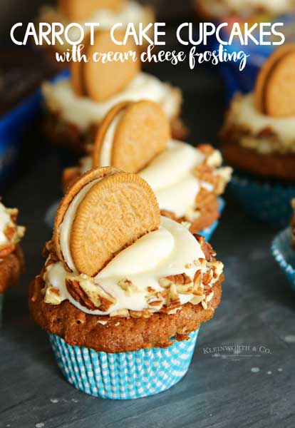 Carrot Cake Cupcakes with Cream Cheese Frosting