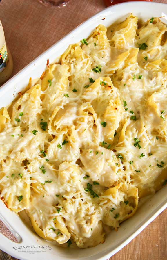 Chicken Alfredo Stuffed Shells recipe