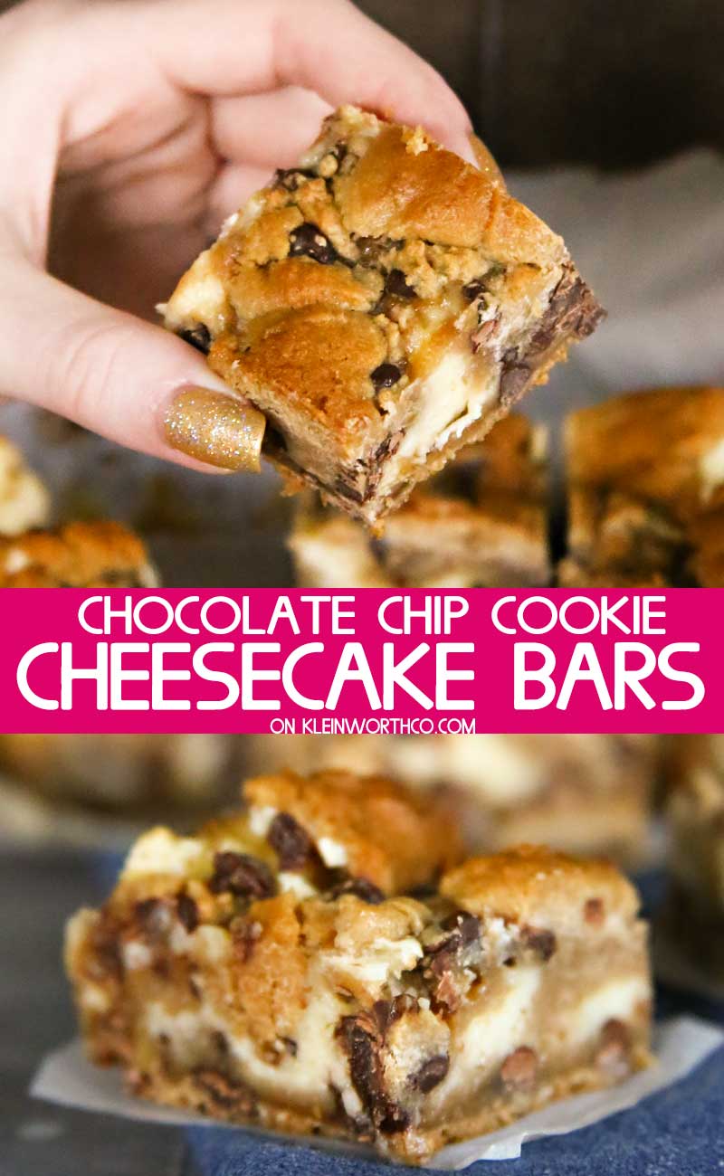 Chocolate Chip Cookie Cheesecake Bars