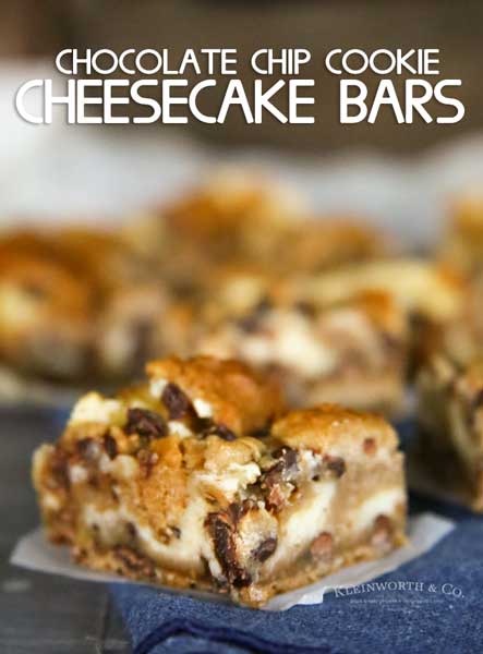 Chocolate Chip Cookie Cheesecake Bars