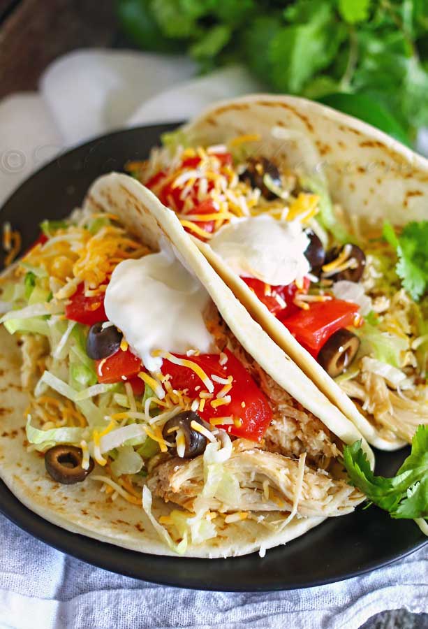 Instant Pot Creamy Fiesta Chicken Tacos