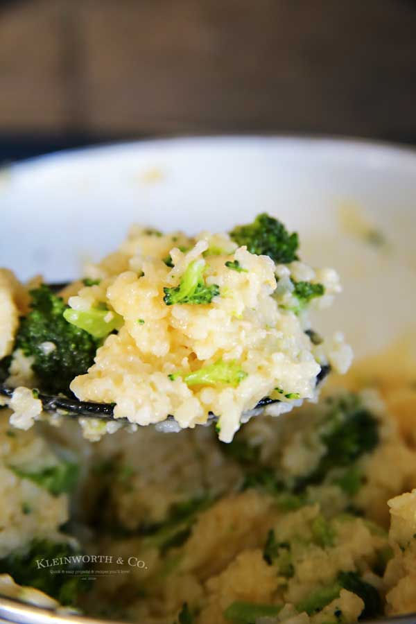 Cheesy Broccoli Rice in the pressure cooker