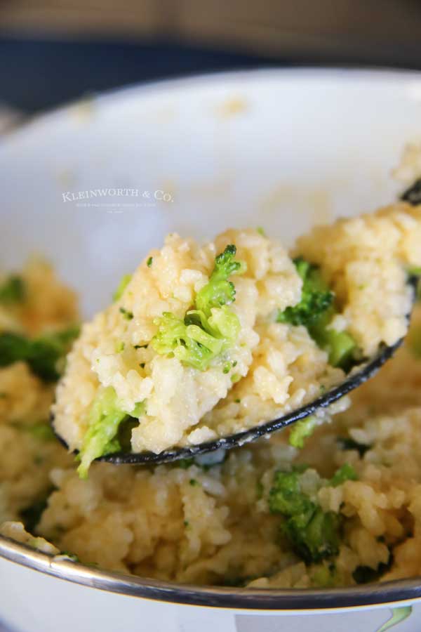 Cheesy Broccoli Rice in the slow cooker