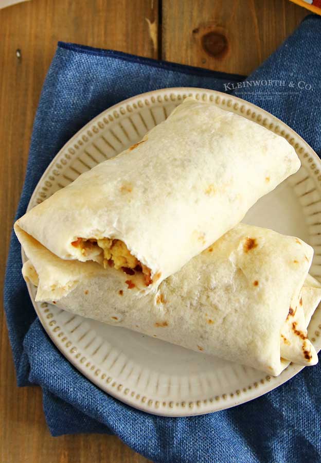 Cheesy Air Fryer Breakfast Burritos