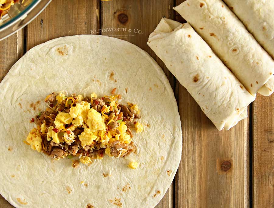 Sausage & Egg Air Fryer Breakfast Burritos