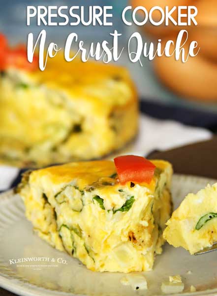 Pressure Cooker Crustless Quiche