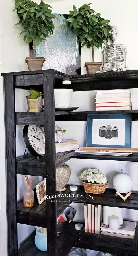 Solid Wood Corner Bookshelf , Small Shelving Unit , Minimalist