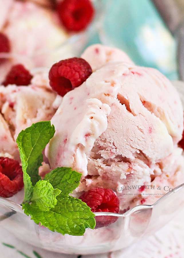 summer dessert recipe - Raspberry White Chocolate Frozen Yogurt