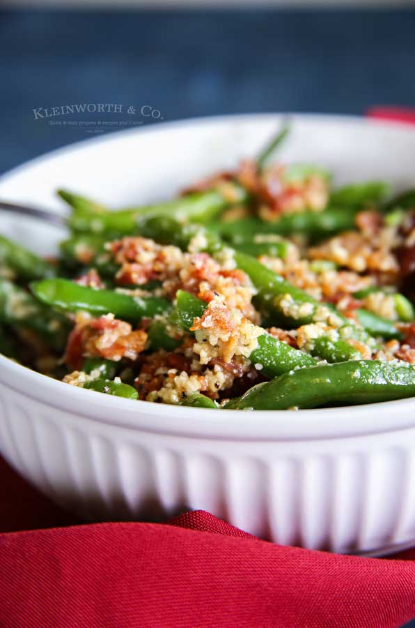 easy green beans recipe - Bacon & Garlic Green Beans