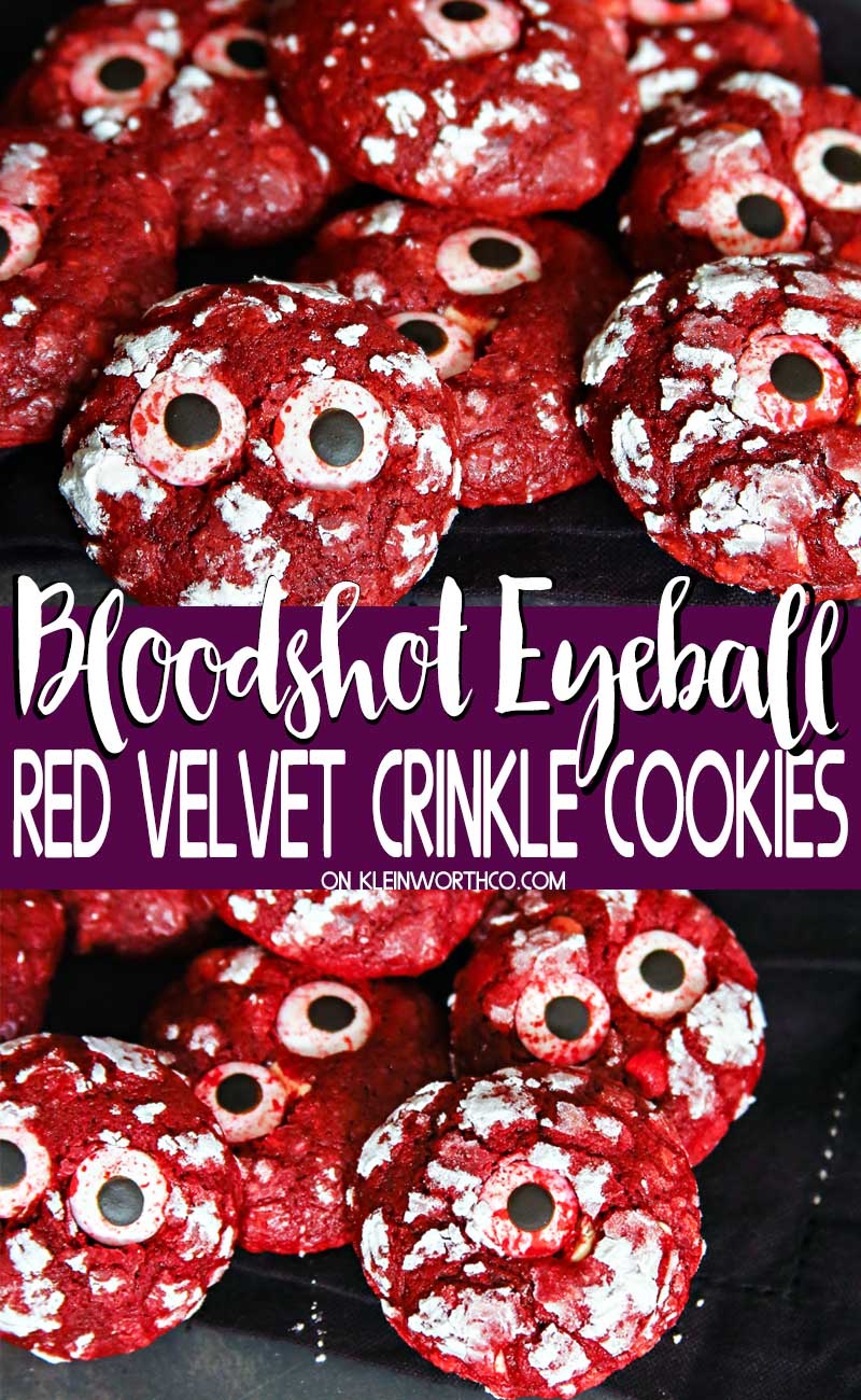 Bloodshot Eyeball Red Velvet Crinkle Cookies