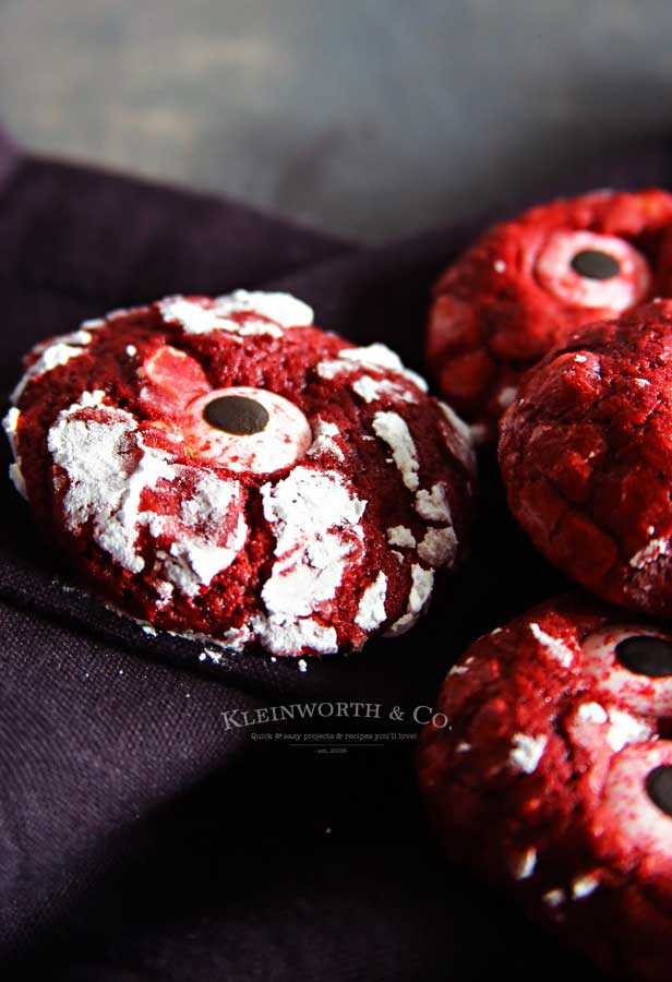 Bloodshot Eyeball Red Velvet Crinkle Cookies recipe