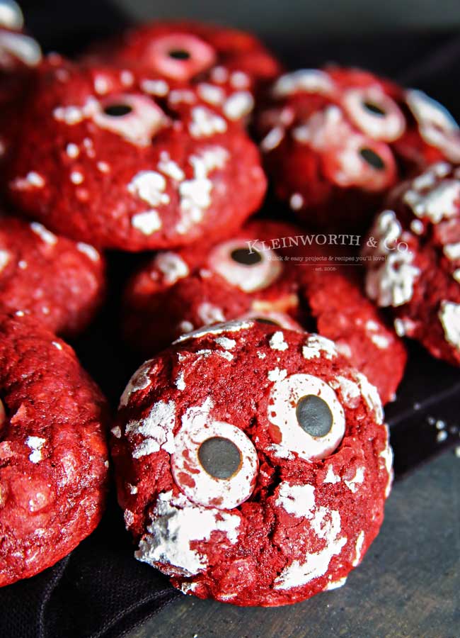 Treats - Bloodshot Eyeball Red Velvet Crinkle Cookies