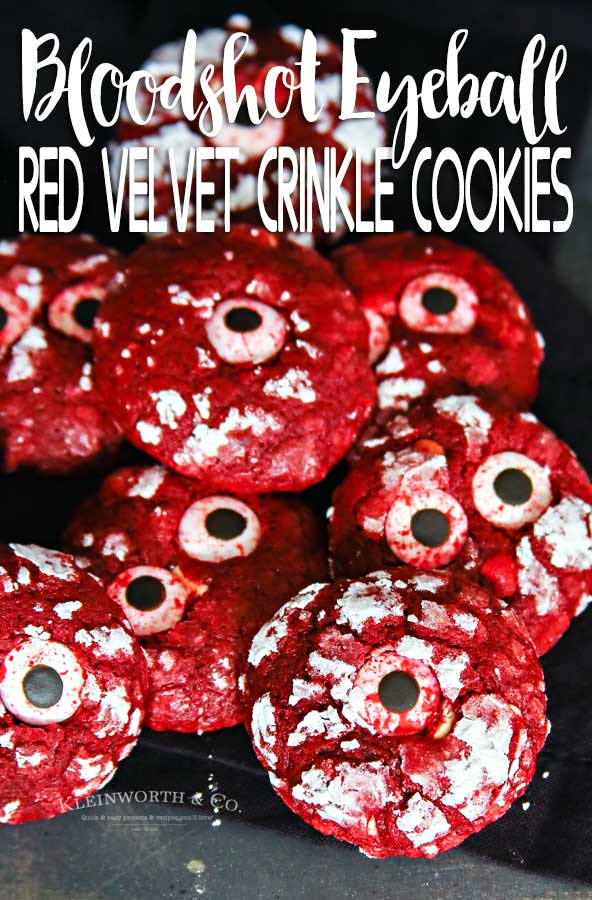 Bloodshot Eyeball Red Velvet Crinkle Cookies
