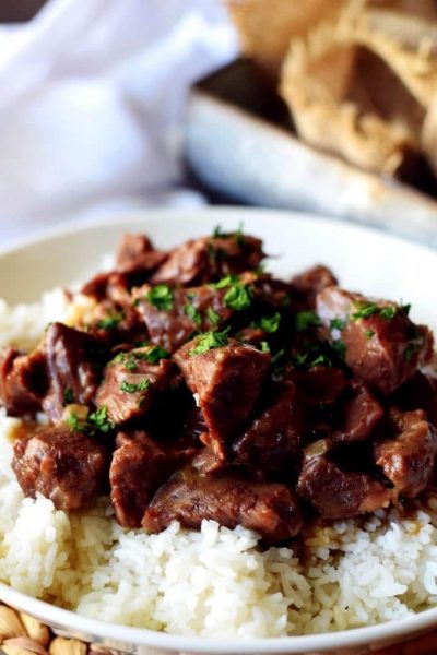 Pressure Cooker Beef Tips