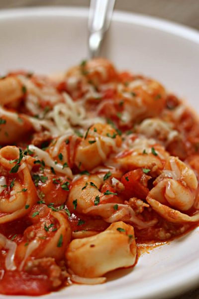 Instant Pot Italian Sausage Tortellini in Creamy Tomato Sauce