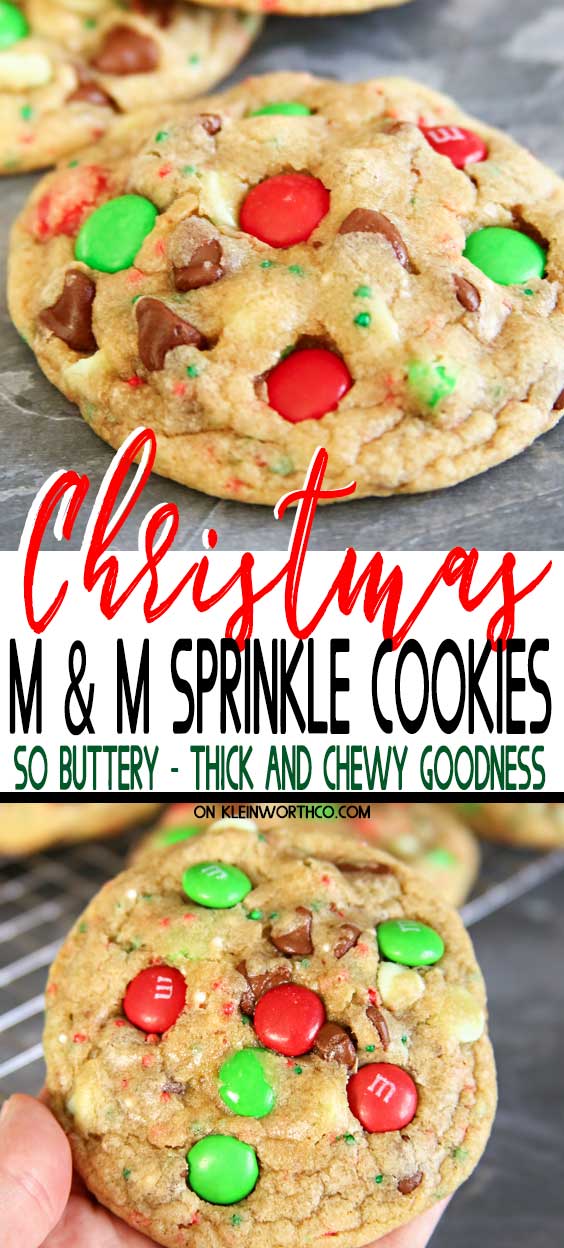 Christmas M&M Sprinkle Cookies