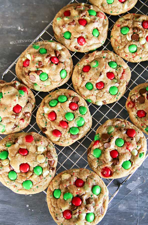 Christmas M&M Sprinkle Cookies recipe