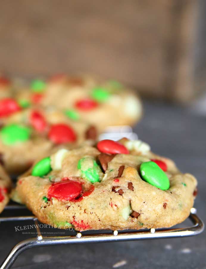 Soft & Chewy Christmas M&M Sprinkle Cookies