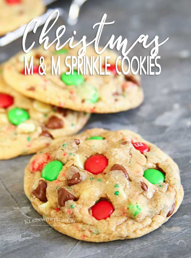 Christmas M&M Sprinkle Cookies