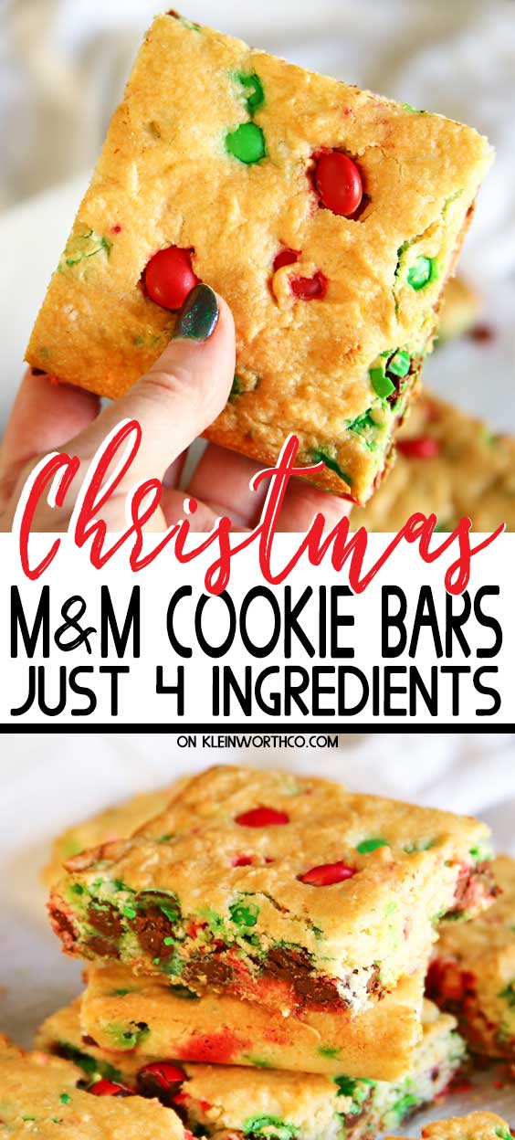 M&M Christmas Cookie Bars