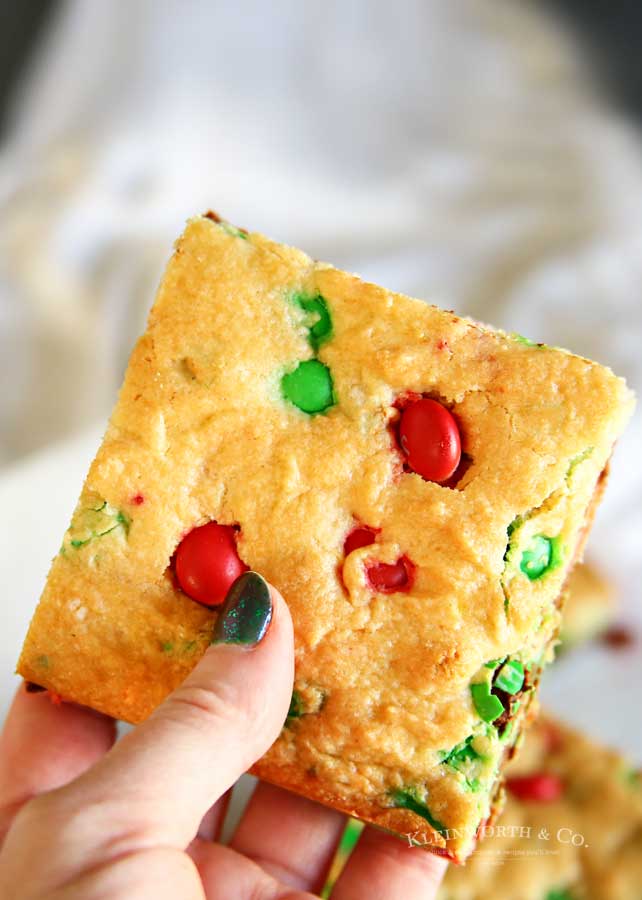 Holiday Dessert - M&M Christmas Cookie Bars