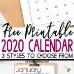 2020 Free Printable Calendar