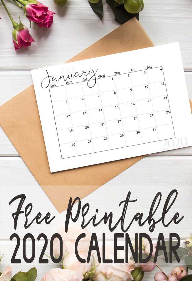 2020 Free Printable Calendar