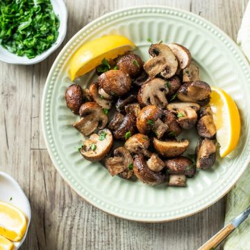 Air Fryer Garlic Mushrooms