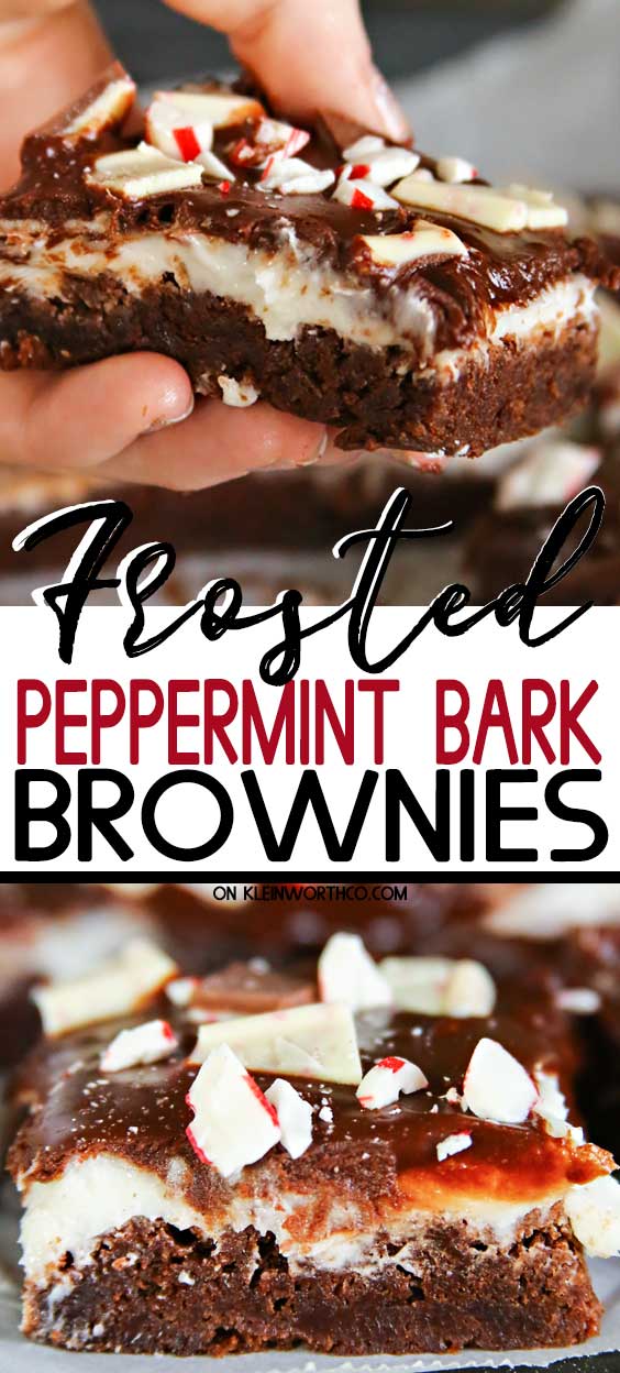 Frosted Peppermint Bark Brownies