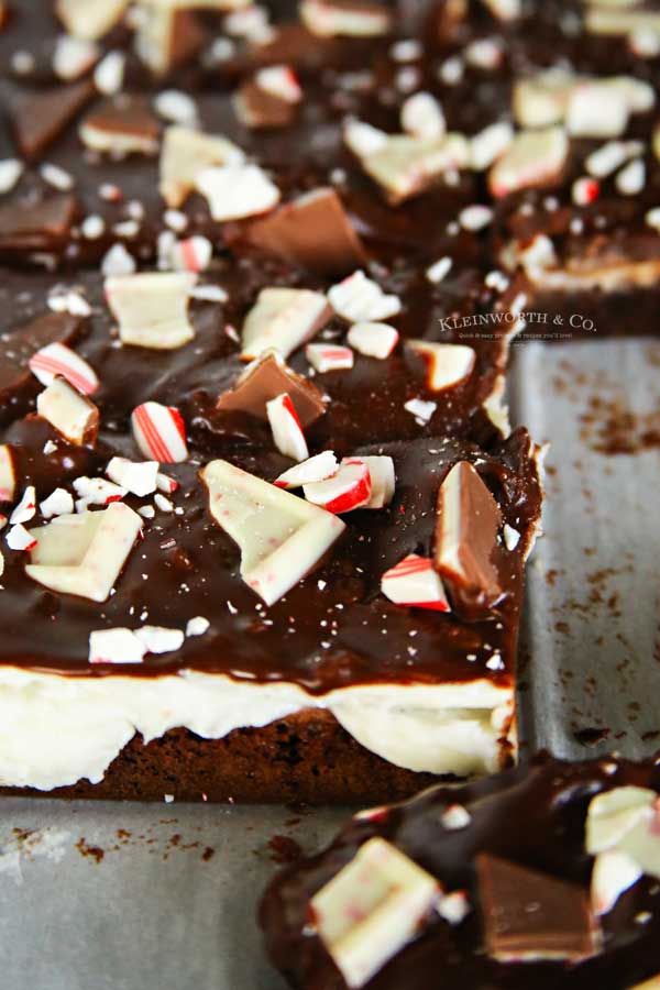 Cream cheese peppermint frosting - Frosted Peppermint Bark Brownies
