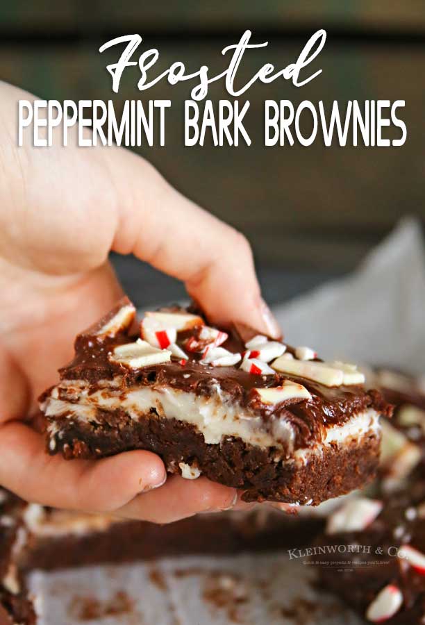 Frosted Peppermint Bark Brownies