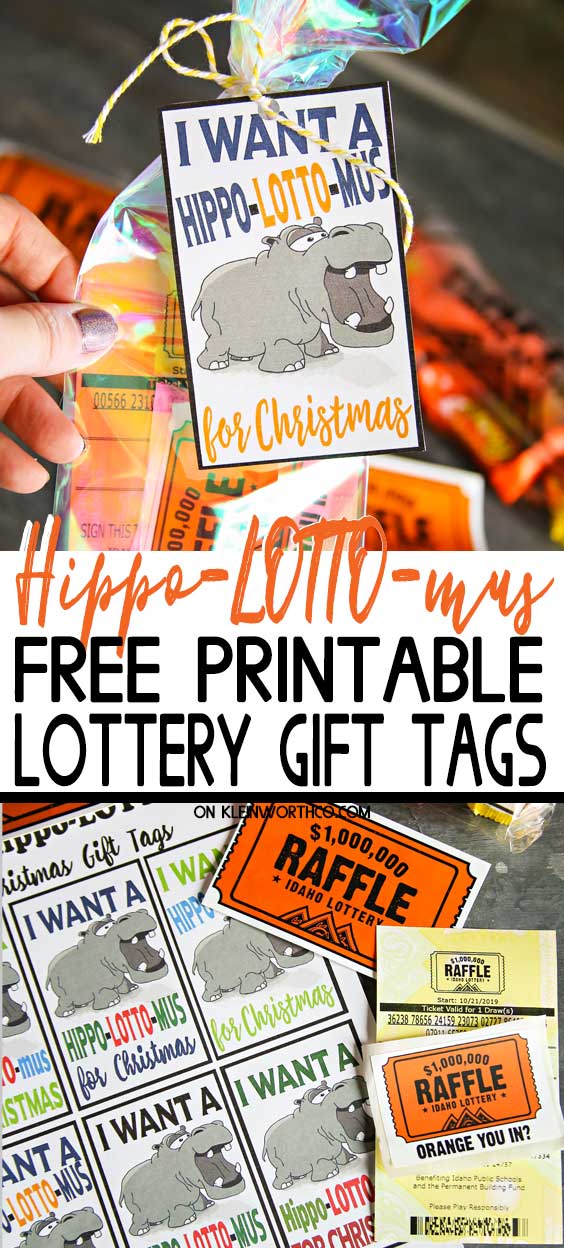 Hippo-LOTTO-mus Free Printable Lottery Gift Tags