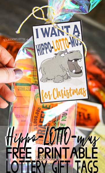 Hippo-LOTTO-mus Lottery Gift Tags