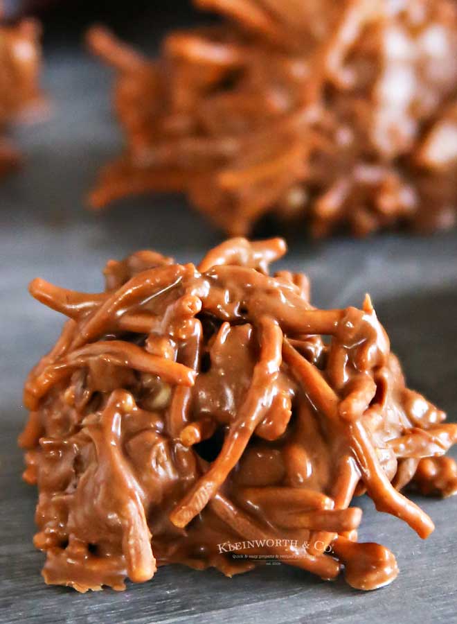 No-Bake Chocolate Haystacks made with white choclate