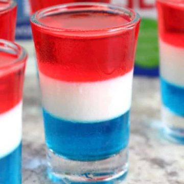 Red, white, and blue layered Jello Shots