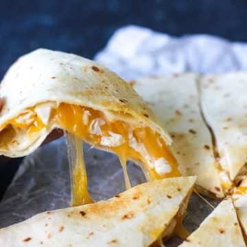 Air fryer chicken cheese quesadilla