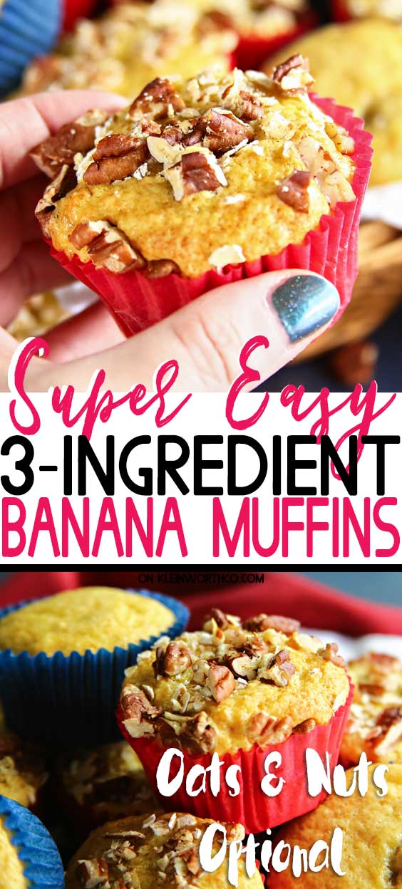 3-Ingredient Banana Muffins