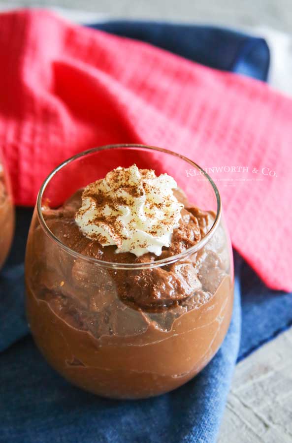 homemade chocolate pudding in a glass