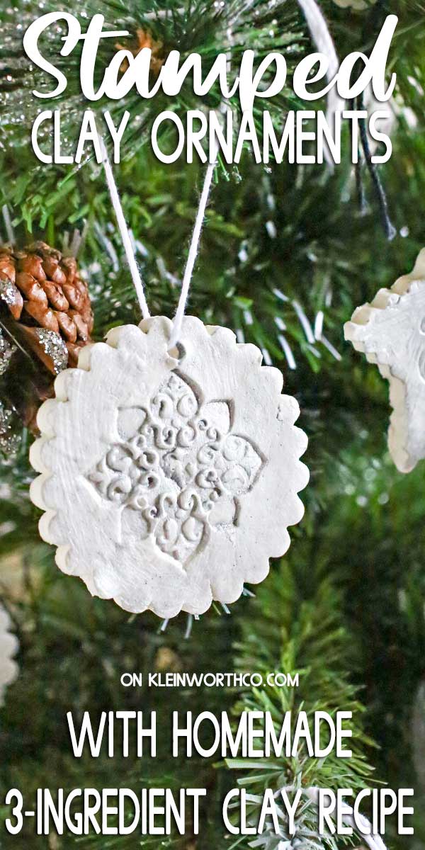 Stamped Clay Ornaments w/ Homemade Clay Recipe