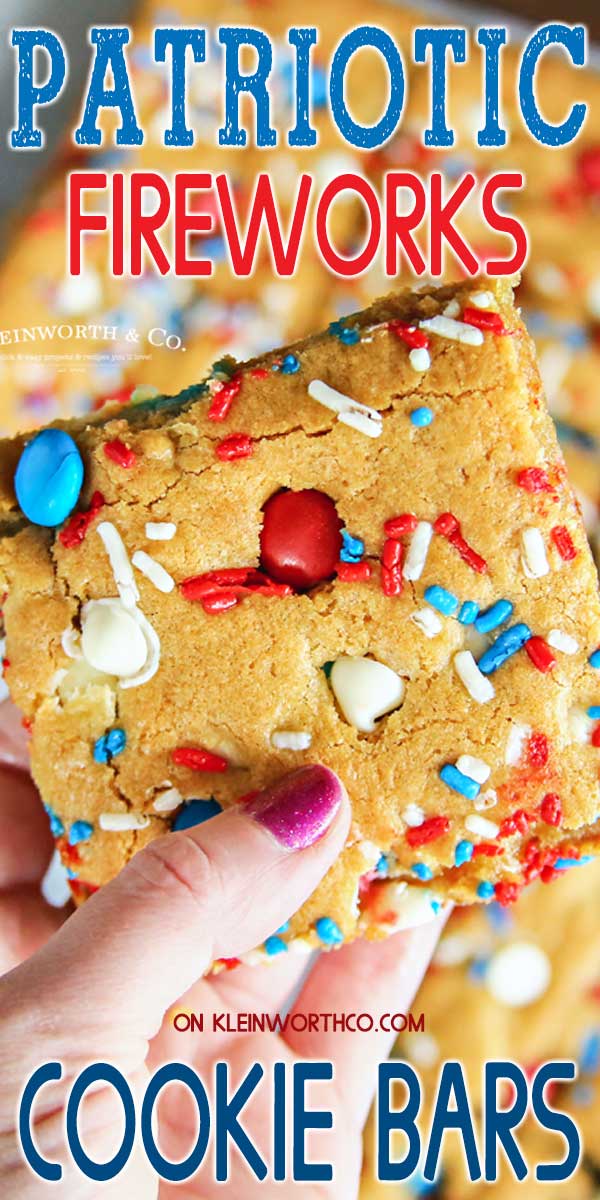 Patriotic M&M's Cookie Bars