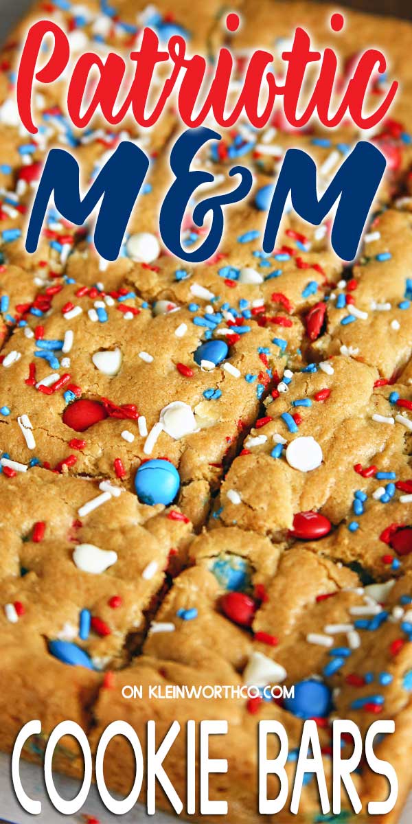 The best Patriotic M&M's Cookie Bars