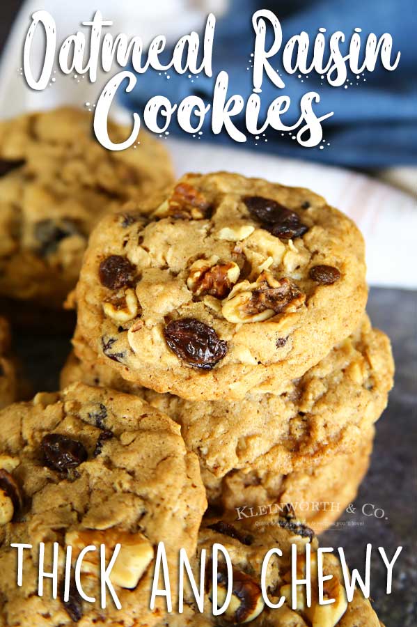 Chewy Oatmeal Raisin Cookies