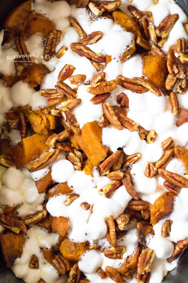 sweet potatoes with melted marshmallows