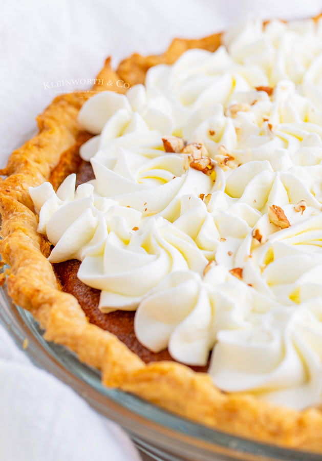 pumpkin pie sprinkled with pecans