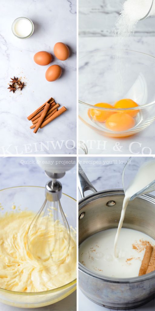 ingredients and steps to make eggnog