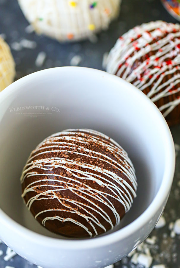 In the mug chocolate bombs