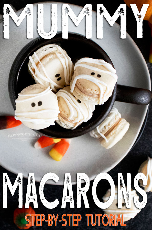 Mummy French Macarons with Maple Cinnamon Filling