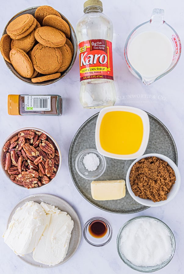 ingredients needed for No-Bake Pecan Pie Cheesecake