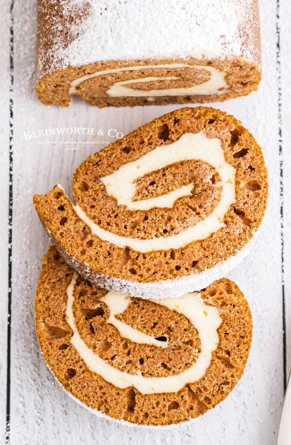 filled pumpkin roll cake